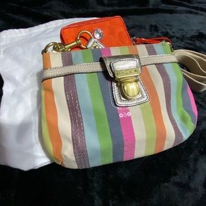 Coach Small Kristin Bag with Sequins, Small Zip Wallet & Dust Bag